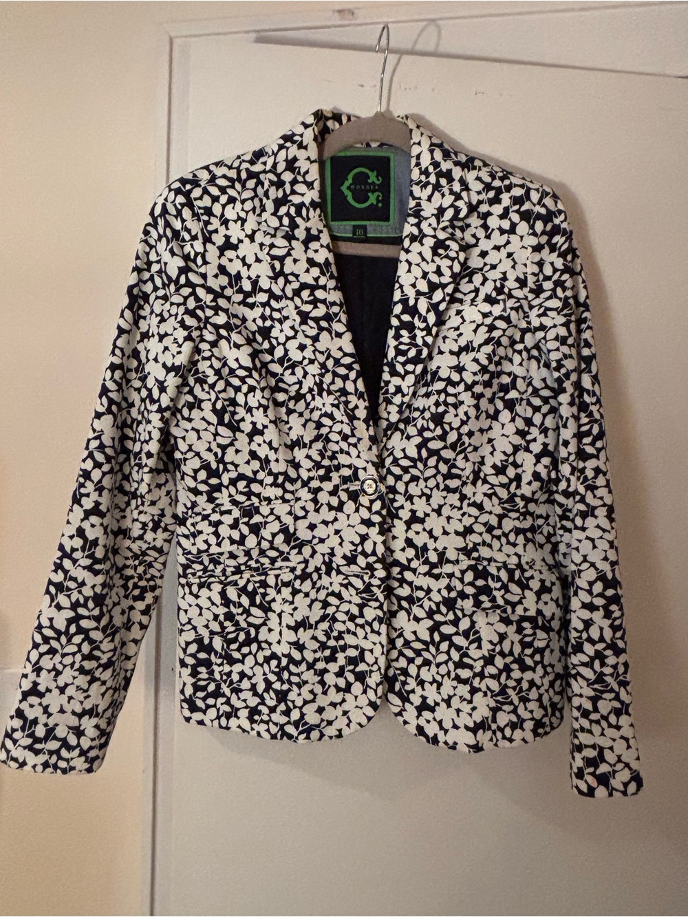 C. Wonder Navy and White Floral Blazer